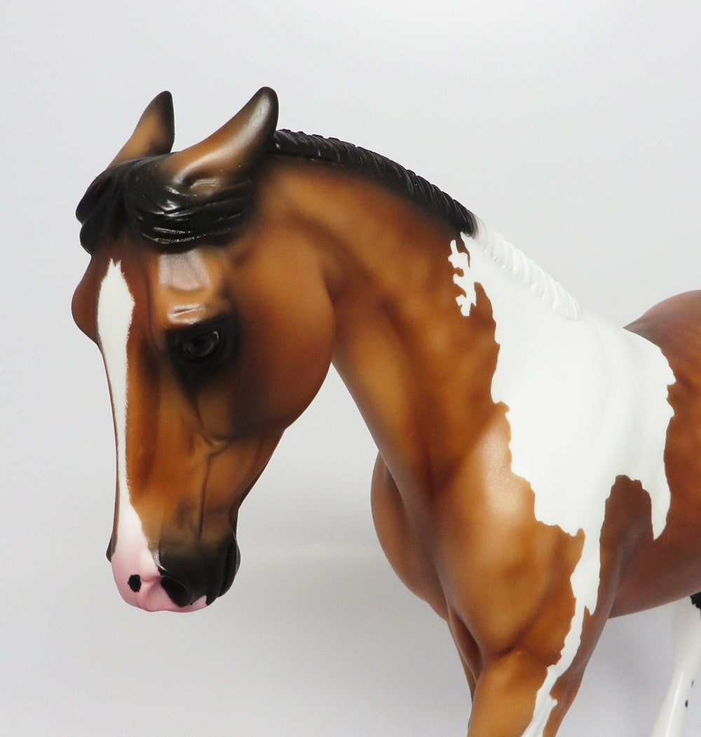 TRAIL OF TEARS-OOAK PINNED EARS  DAPPLED BUCKSKIN TOBIANO MODEL HORSE EQ 2017