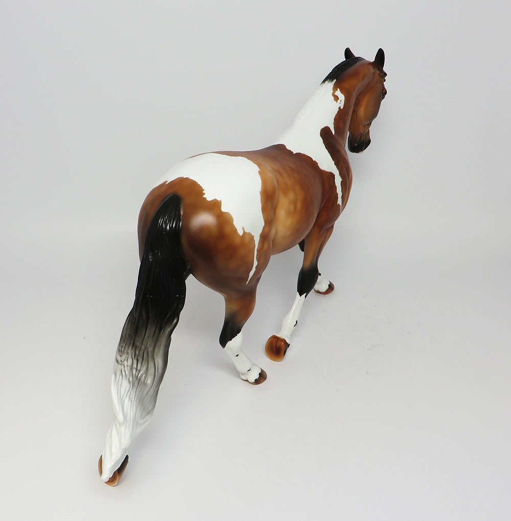 TRAIL OF TEARS-OOAK PINNED EARS  DAPPLED BUCKSKIN TOBIANO MODEL HORSE EQ 2017