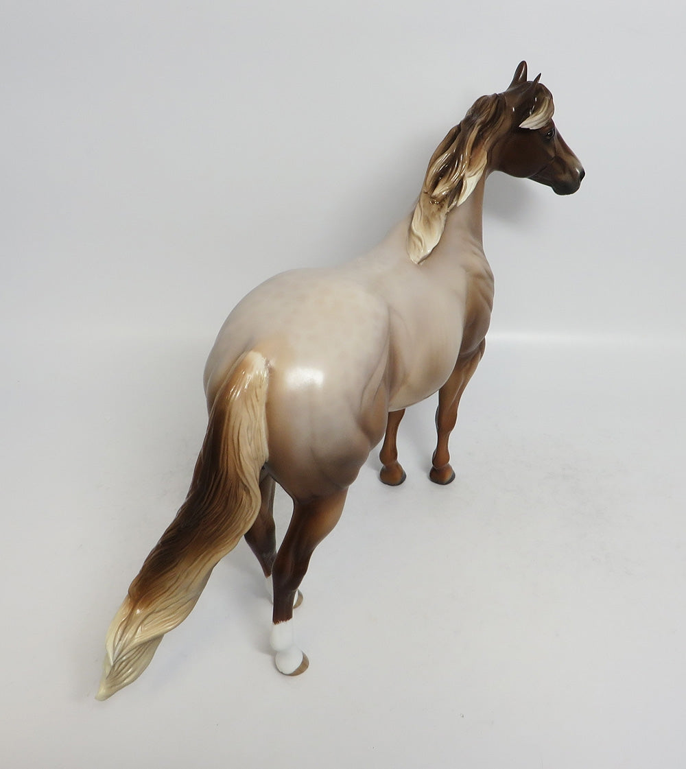 LEMON DROP KID-OOAK LIVER CHESTNUT ROAN REVERSE DAPPLE ISH MODEL HORSE 2/19/18