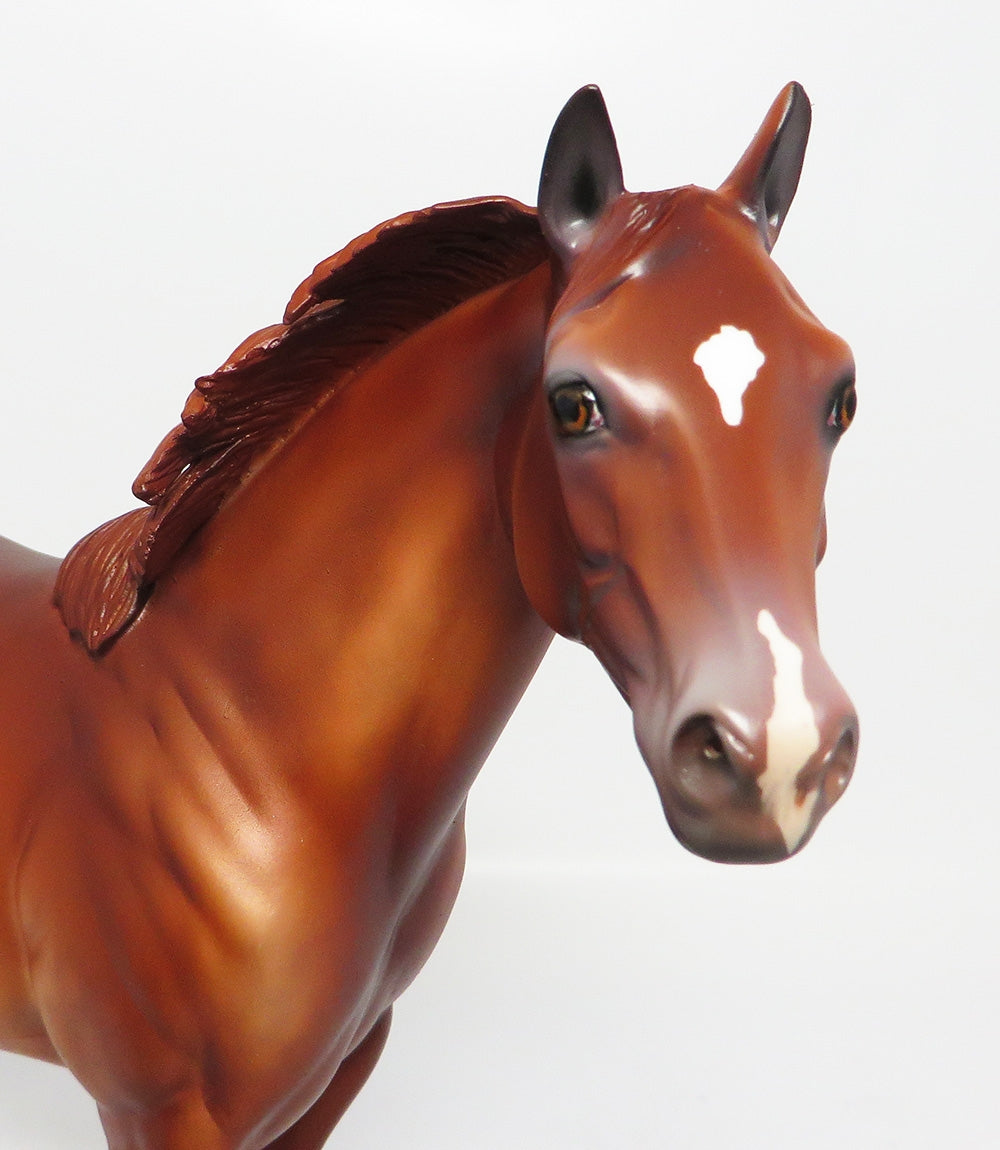 MODEL T-OOAK DAPPLED CHESTNUT ISH MODEL HORSE BY DAWN QUICK EQ 2017