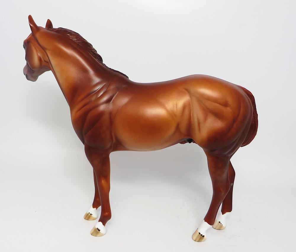 MODEL T-OOAK DAPPLED CHESTNUT ISH MODEL HORSE BY DAWN QUICK EQ 2017
