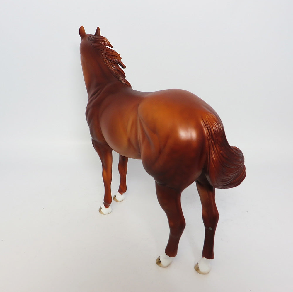 MODEL T-OOAK DAPPLED CHESTNUT ISH MODEL HORSE BY DAWN QUICK EQ 2017