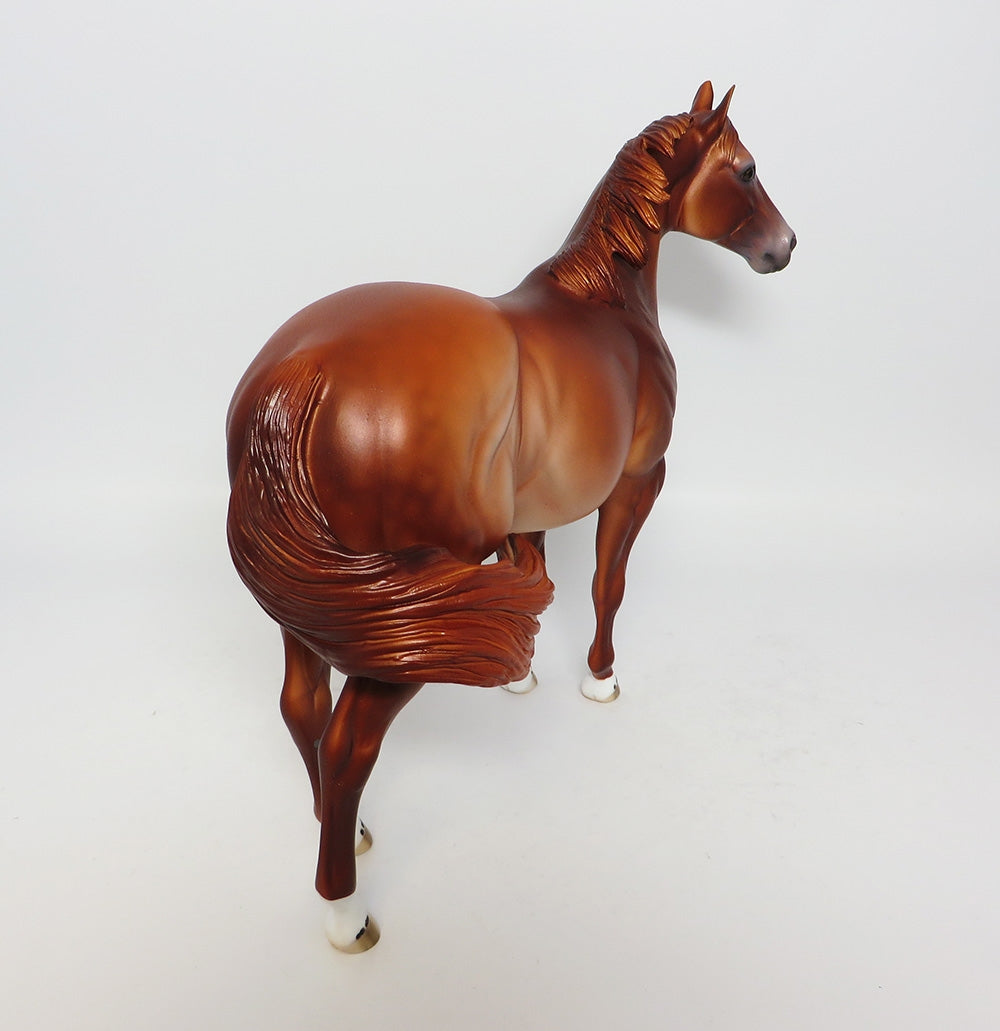 MODEL T-OOAK DAPPLED CHESTNUT ISH MODEL HORSE BY DAWN QUICK EQ 2017