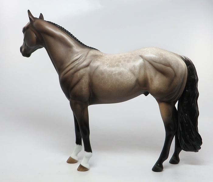 STONE COLD-OOAK REVERSE DAPPLE BAY ISH MODEL HORSE BY SHERYL LEISURE 9/8