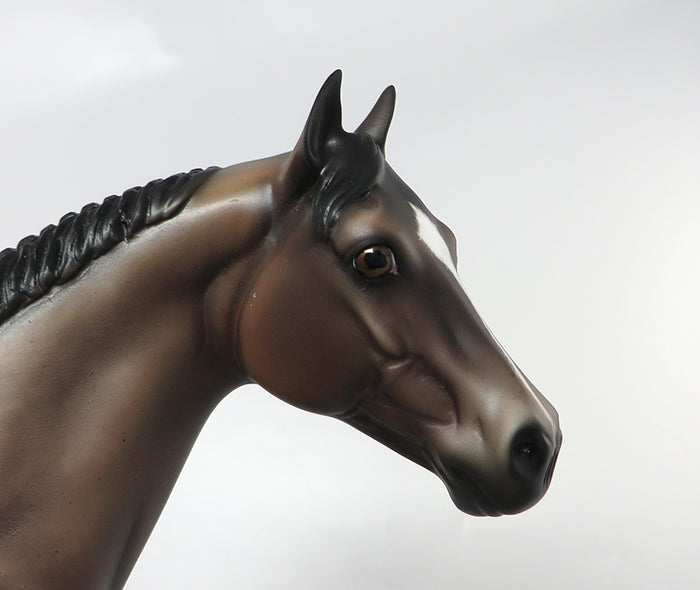 STONE COLD-OOAK REVERSE DAPPLE BAY ISH MODEL HORSE BY SHERYL LEISURE 9/8