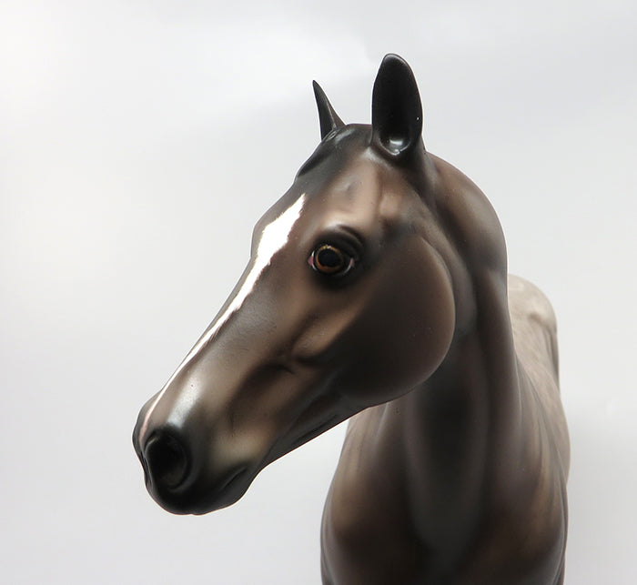 STONE COLD-OOAK REVERSE DAPPLE BAY ISH MODEL HORSE BY SHERYL LEISURE 9/8