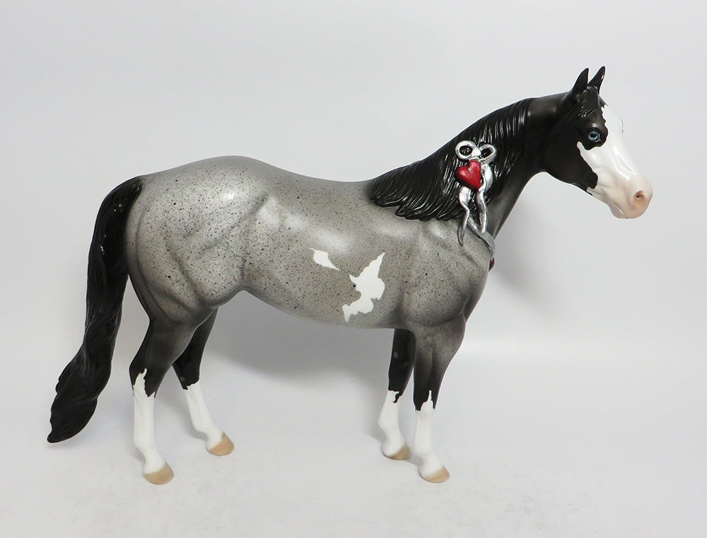CORAZON-OOAK BLUE ROAN ISH MODEL HORSE
