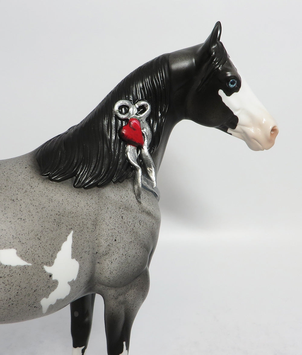 CORAZON-OOAK BLUE ROAN ISH MODEL HORSE