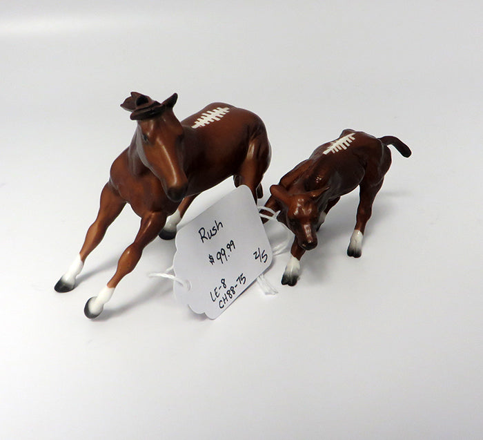 RUSH-LE-8 FOOTBALL CUTTER AND CALF CHIP MODEL HORSE 2/17