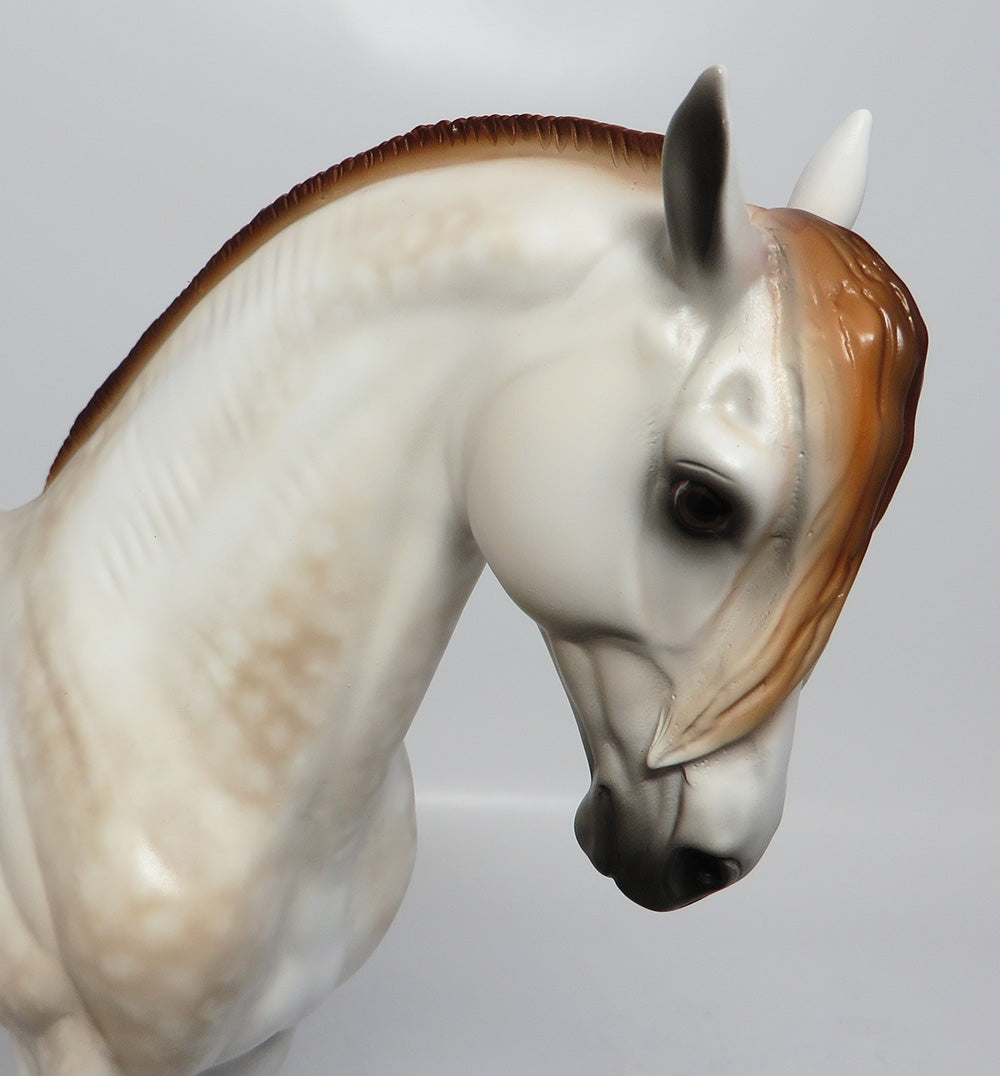 CAVIAR-OOAK DAPPLE CHESTNUT GOING GREY ANDALUSIAN MODEL HORSE 7/25/17