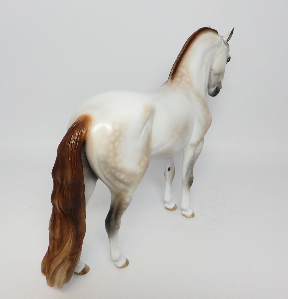CAVIAR-OOAK DAPPLE CHESTNUT GOING GREY ANDALUSIAN MODEL HORSE 7/25/17