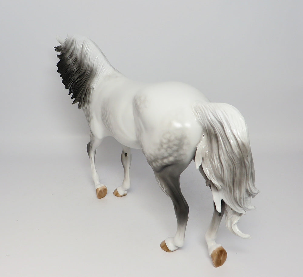 STARLIGHT EXPRESS-OOAK STAR DAPPLE GREY THOROUGHBRED MODEL HORSE 7/25/17