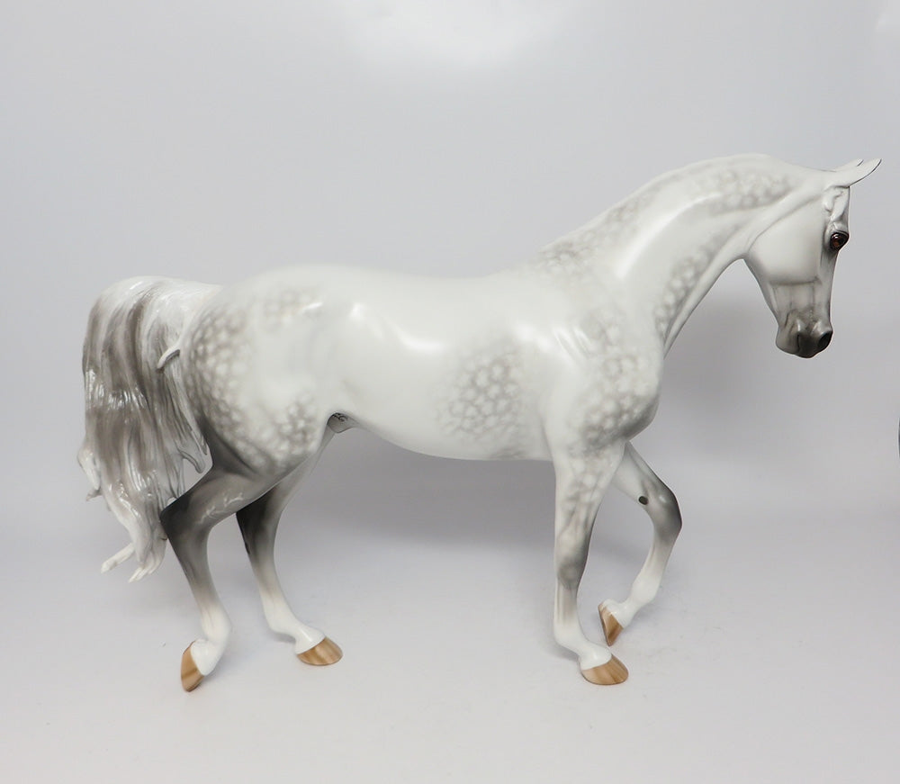 STARLIGHT EXPRESS-OOAK STAR DAPPLE GREY THOROUGHBRED MODEL HORSE 7/25/17