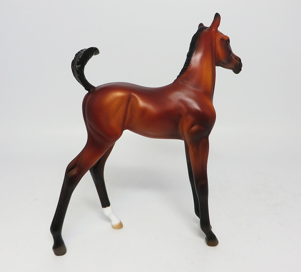 SPOTTY SOCKS-OOAK BAY PAINT FOAL MODEL HORSE 7/21/17