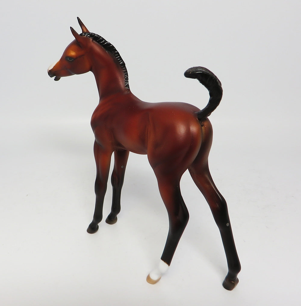 SPOTTY SOCKS-OOAK BAY PAINT FOAL MODEL HORSE 7/21/17