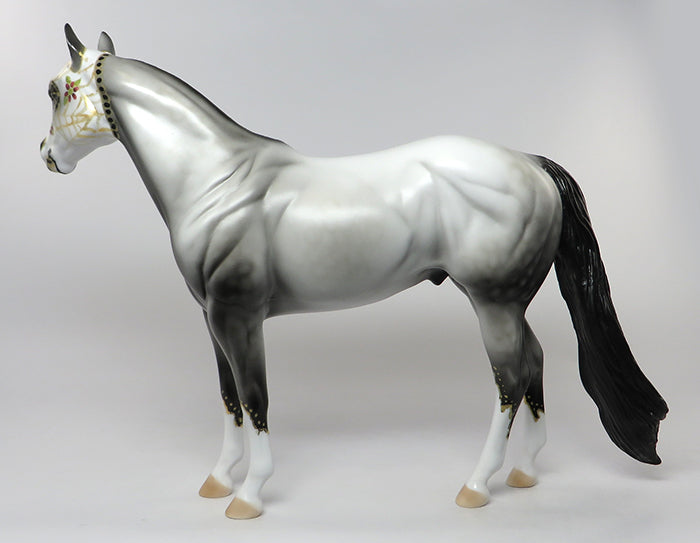 MAXILLA-OOAK DAPPLE GREY ISH SUGAR SKULL MODEL HORSE 9/9