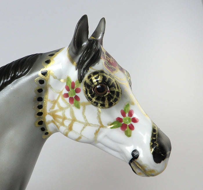 MAXILLA-OOAK DAPPLE GREY ISH SUGAR SKULL MODEL HORSE 9/9