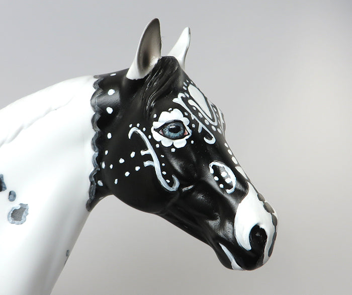 MASK-A-RADE-OOAK BLACK AND WHITE PAINT ISH SUGAR SKULL BY DAWN QUICK 9/9