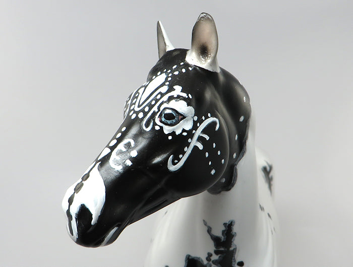 MASK-A-RADE-OOAK BLACK AND WHITE PAINT ISH SUGAR SKULL BY DAWN QUICK 9/9