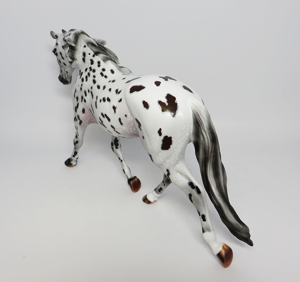 RUNNING ON EMPTY-OOAK LOUD LEOPARD APPALOOSA PALOUSE MODEL HORSE 7/25/17