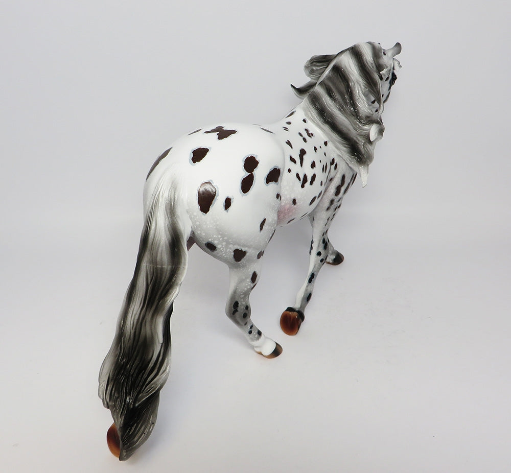 RUNNING ON EMPTY-OOAK LOUD LEOPARD APPALOOSA PALOUSE MODEL HORSE 7/25/17