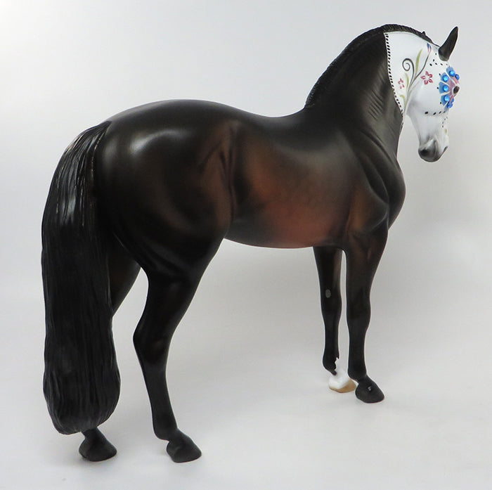 BRILLANTE&#39;-OOAK DARK DAPPLE BAY SUGAR SKULL ANDALUSIAN MODEL HORSE 9/9