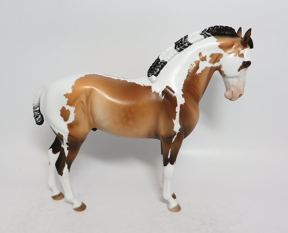 GRANDE-OOAK BUCKSKIN PAINT ANDALSUAN MODEL HORSE BY DAWN QUICK MODEL HORSE 2-23-18