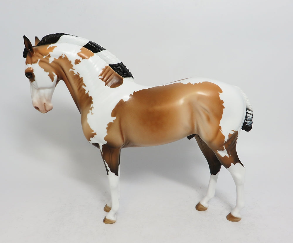 GRANDE-OOAK BUCKSKIN PAINT ANDALSUAN MODEL HORSE BY DAWN QUICK MODEL HORSE 2-23-18