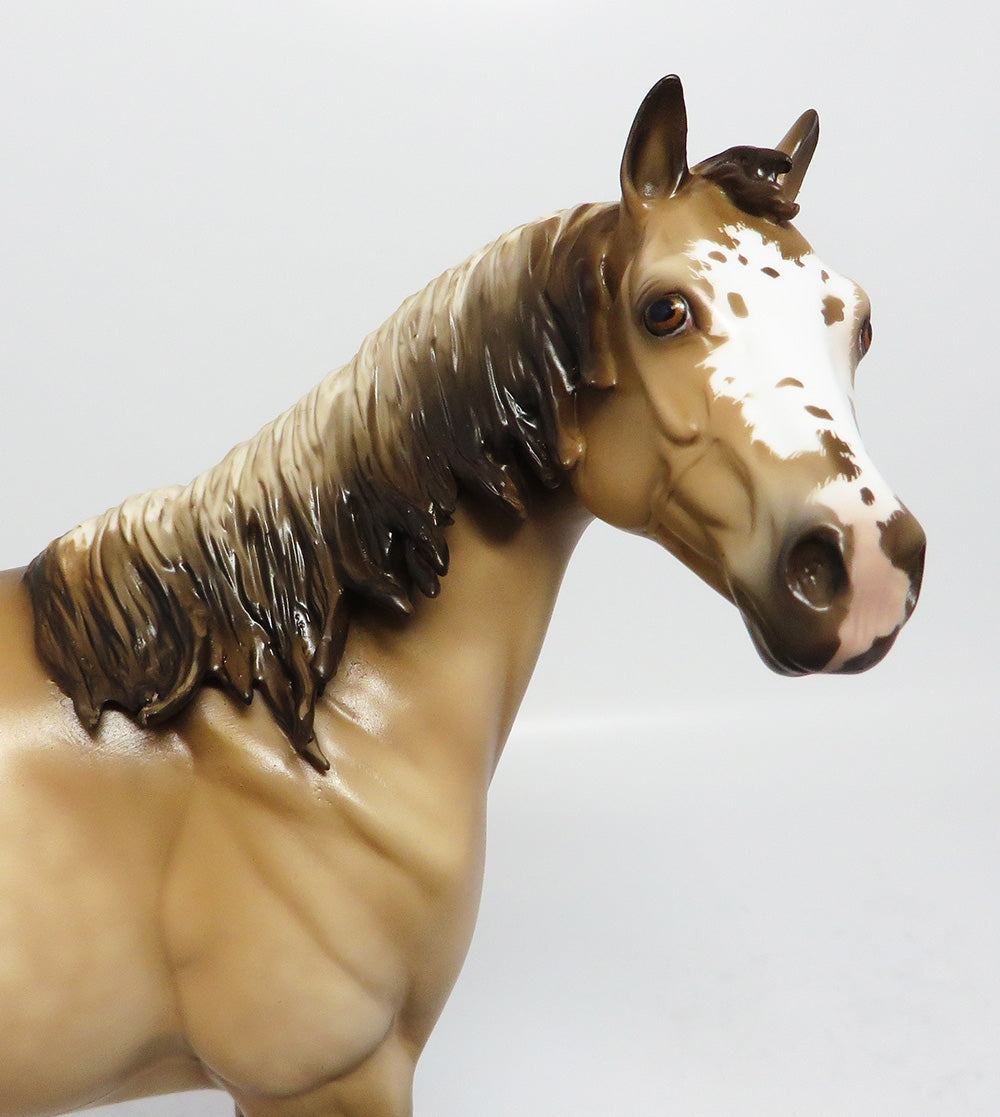 WHO DUN IT-OOAK DUN ETCHED APPALOOSA ISH MODEL HORSE BY SHERYL LEISURE 7/27/17