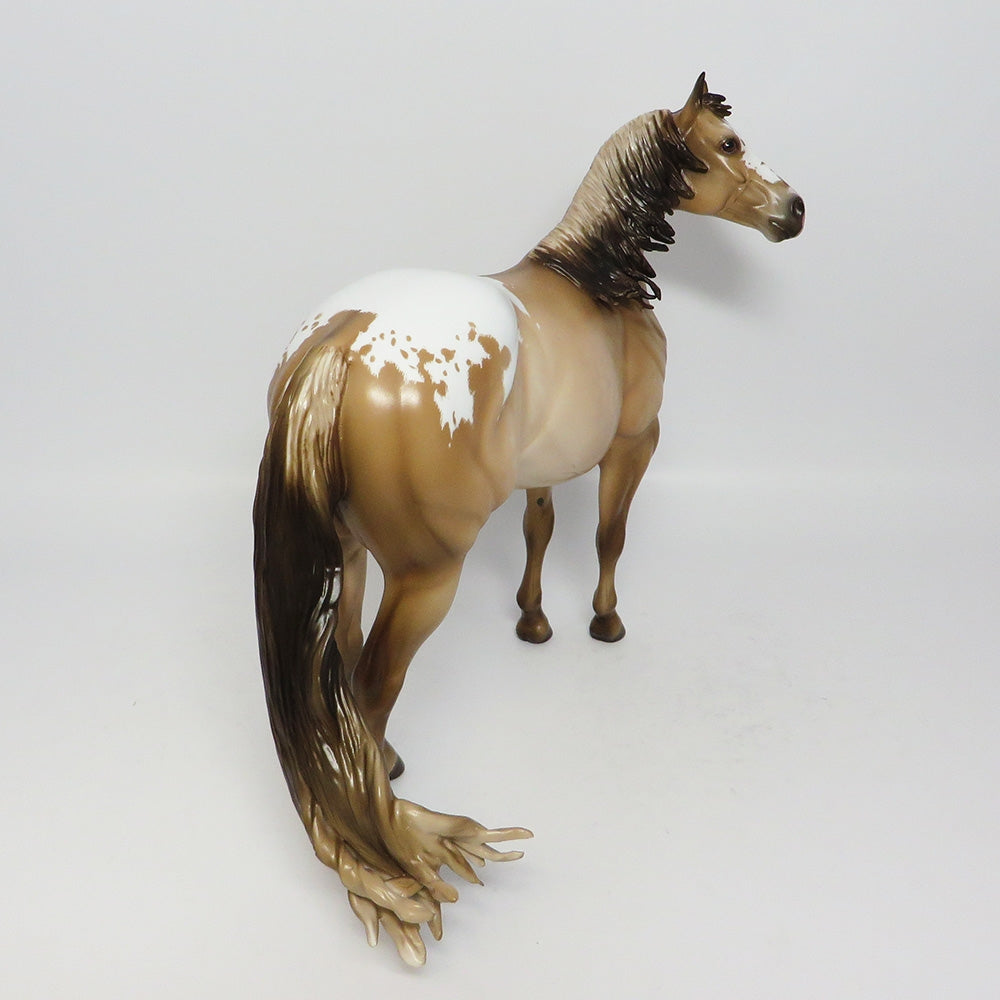 WHO DUN IT-OOAK DUN ETCHED APPALOOSA ISH MODEL HORSE BY SHERYL LEISURE 7/27/17