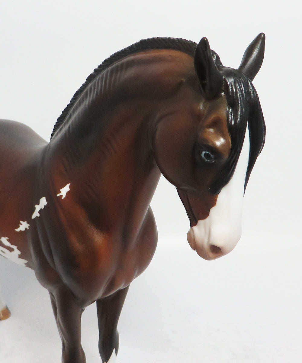 MAN OF FORTUNE-OOAK BAY PAINT ANDALSUAIN MODEL HORSE BY DAWN QUICK 2-23-18