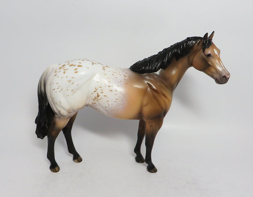 WALLA WALLA - OOAK BUCKSKIN APPALOOSA ISH MODEL HORSE BY DAWN QUICK