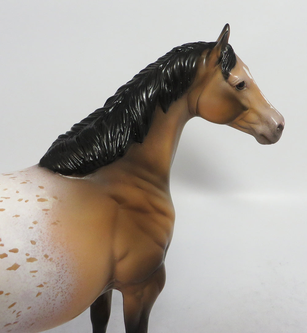 WALLA WALLA - OOAK BUCKSKIN APPALOOSA ISH MODEL HORSE BY DAWN QUICK