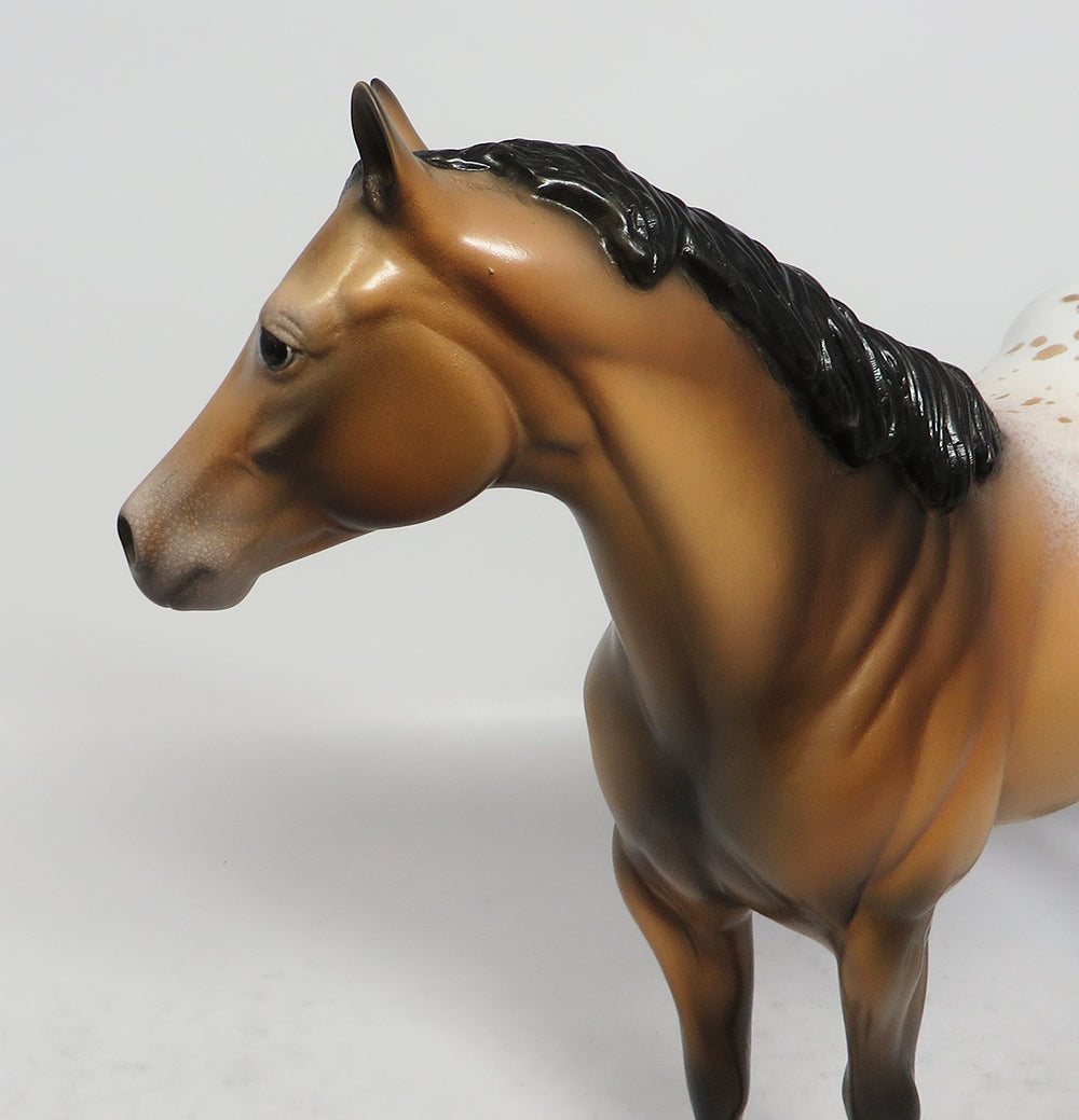 WALLA WALLA - OOAK BUCKSKIN APPALOOSA ISH MODEL HORSE BY DAWN QUICK