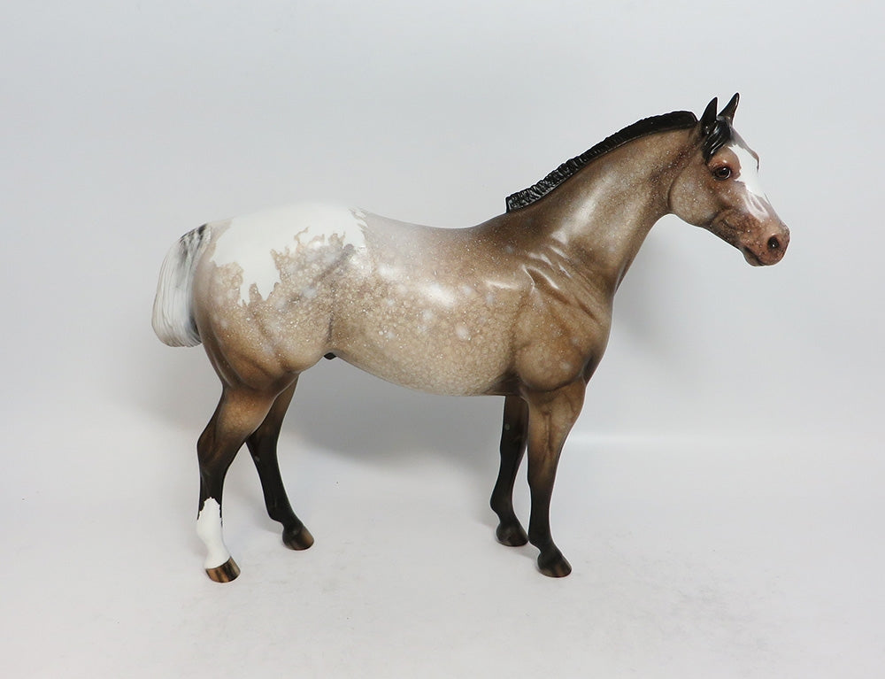 FRITZ - OOAK SOOTY BUCKSKIN APPALOOSA ISH MODEL HORSE EA 2018