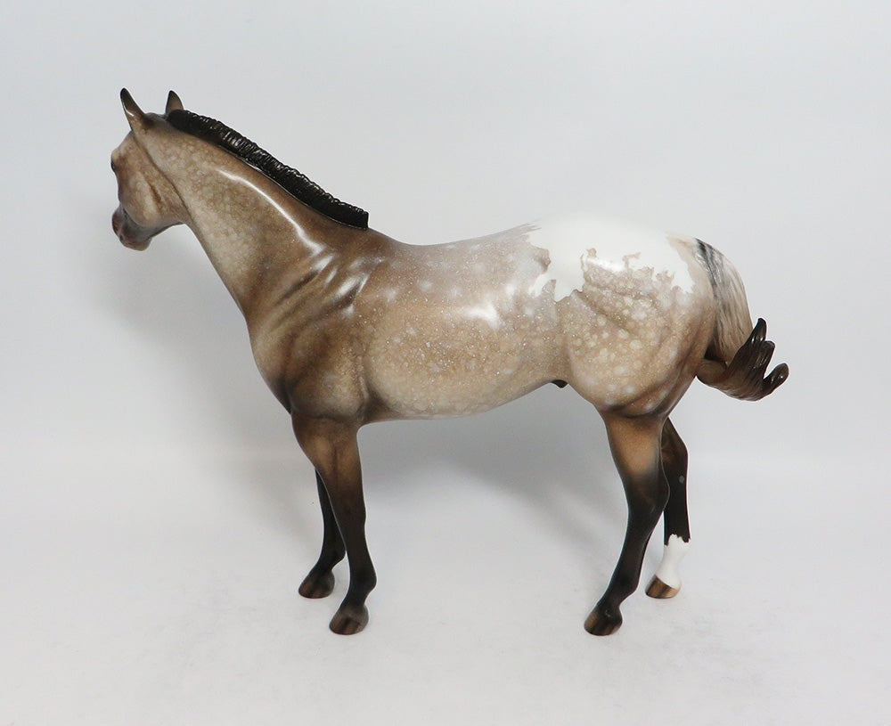 FRITZ - OOAK SOOTY BUCKSKIN APPALOOSA ISH MODEL HORSE EA 2018
