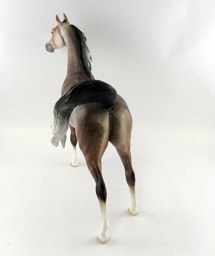 DUNSINANE-OOAK STAR DAPPLED ROSE GREY ARABIAN MODEL HORSE BY DAWN QUICK 9/15