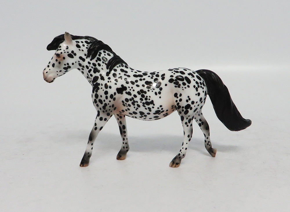 SPOTS GALORE - OOAK BLACK LEOPARD APPALOOSA PONY CHIP BY ANDREA EA2018
