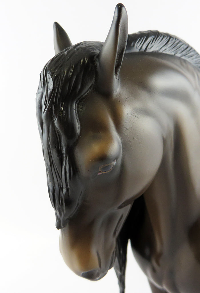 DONALBAIN-OOAK DARK BUCKSKIN ANDALUSIAN MODEL HORSE 9/15