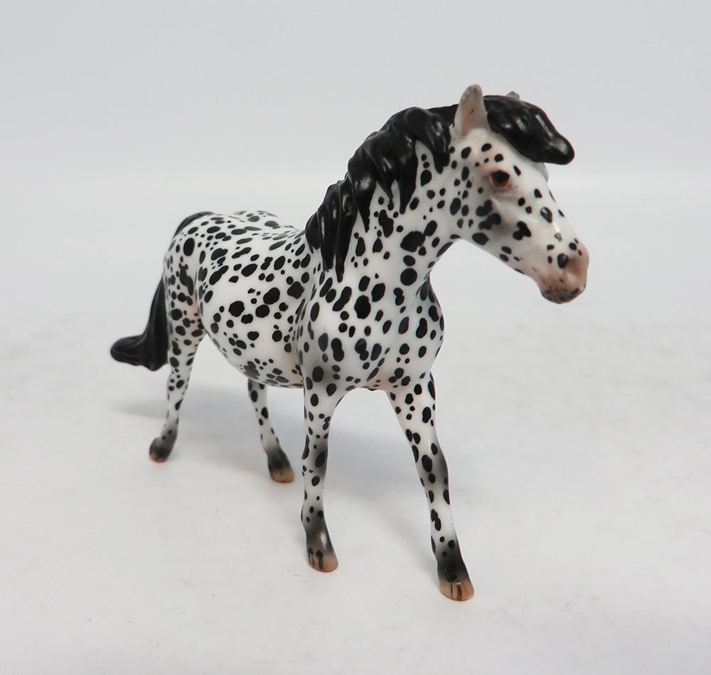 SPOTS GALORE - OOAK BLACK LEOPARD APPALOOSA PONY CHIP BY ANDREA EA2018