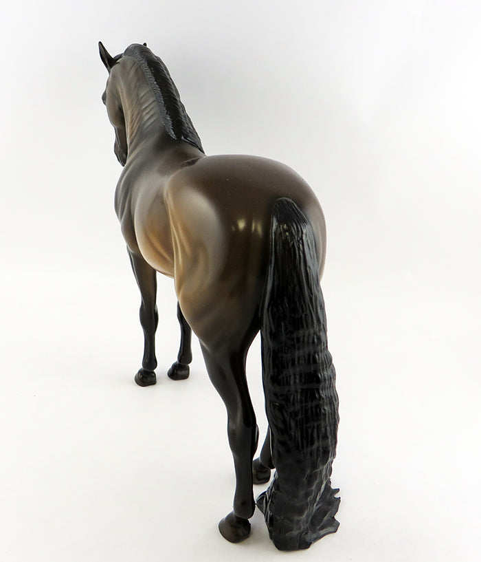 DONALBAIN-OOAK DARK BUCKSKIN ANDALUSIAN MODEL HORSE 9/15