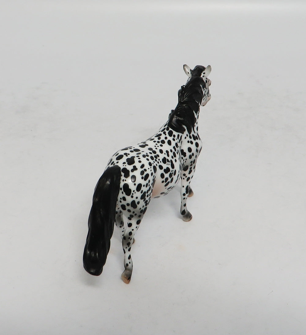 SPOTS GALORE - OOAK BLACK LEOPARD APPALOOSA PONY CHIP BY ANDREA EA2018