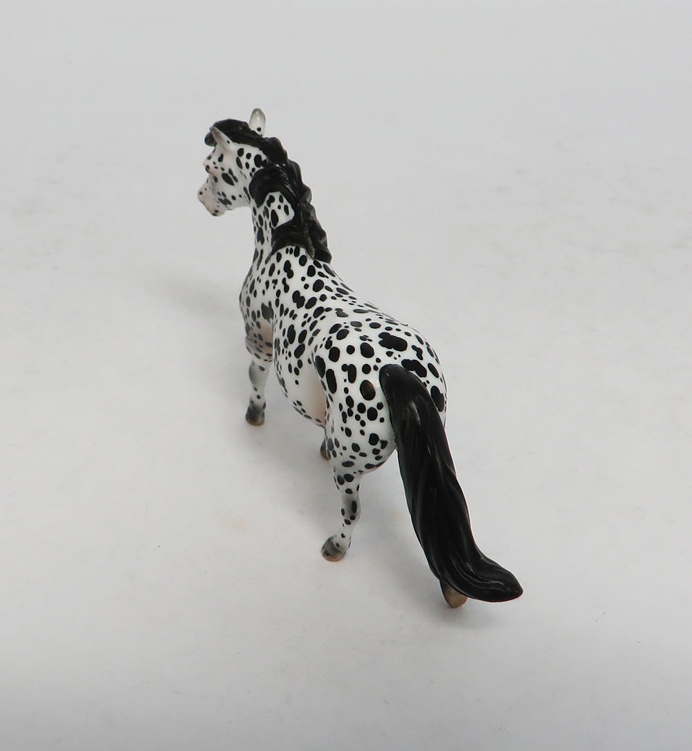 SPOTS GALORE - OOAK BLACK LEOPARD APPALOOSA PONY CHIP BY ANDREA EA2018