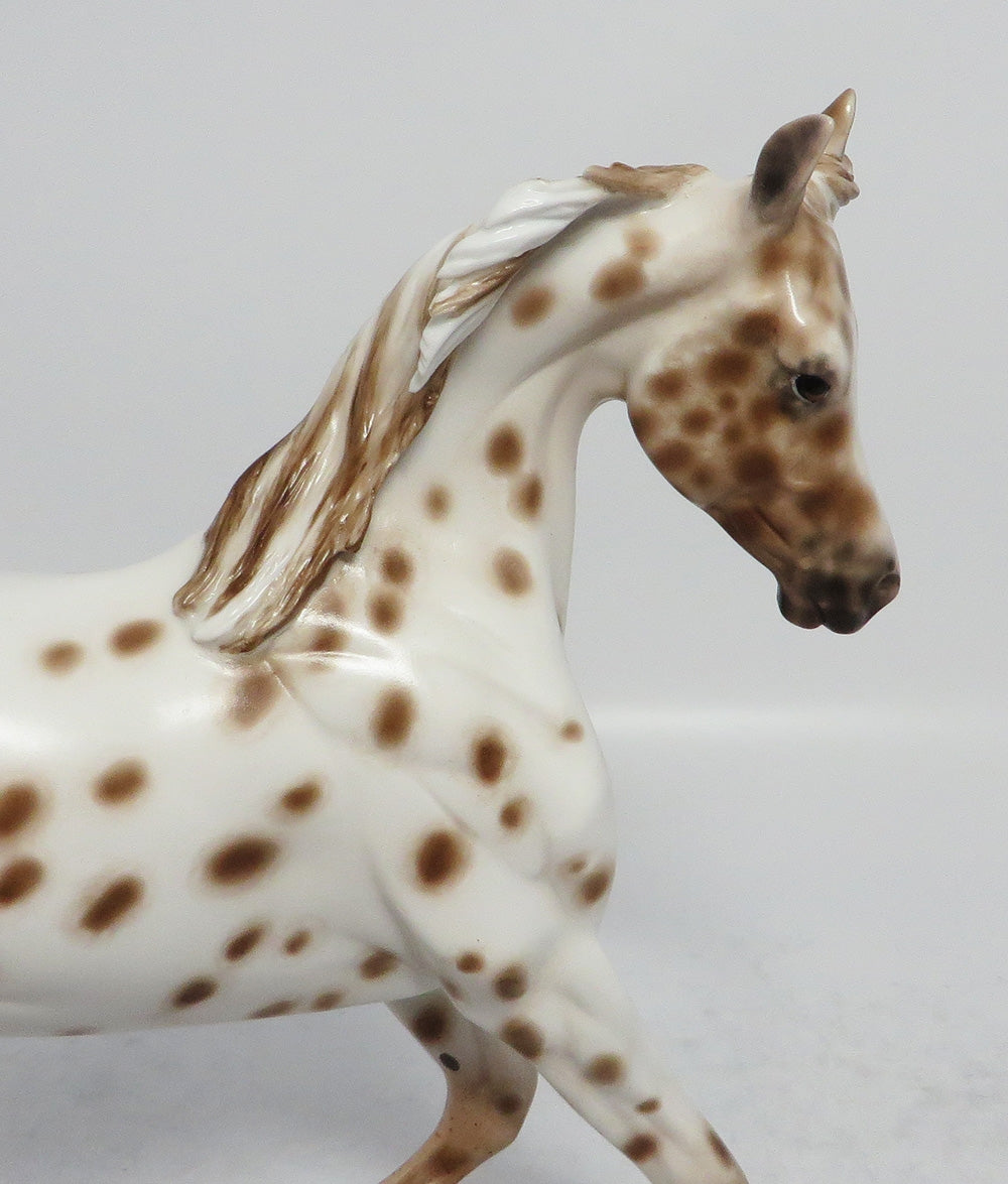 FUR ELSIE-OOAK CHESTNUT LEOPARD YEARLING MODEL HORSE BY SHERYL LEISURE 3-1-18