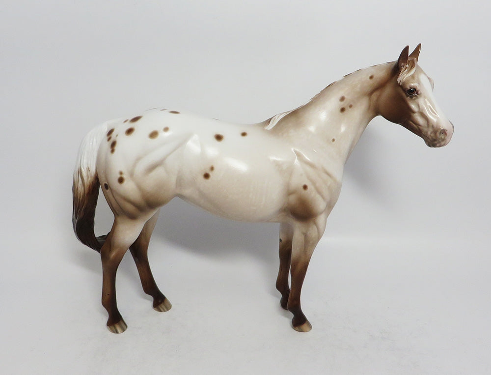 CLARE DE LUNA-OOAK VARNISH ROAN APPALOOSA ISH MODEL HORSE BY SHERYL LEISURE 3-1-18