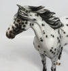 BLUE DANUBE-OOAK BLACK LEOAPRD APPALOOSA MUSTANG MODEL HORSE BY SHERYL LEISURE 3-1-18