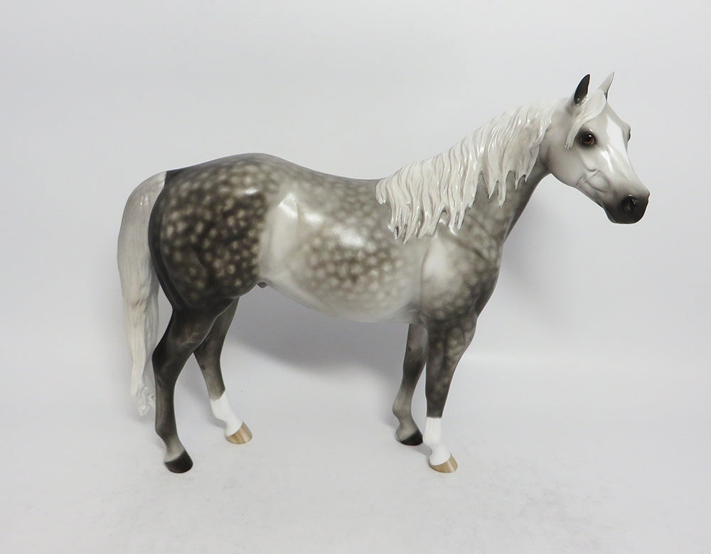 ALLEGRO CON BRIO-OOAK STAR DAPPLE GREY ISH MODEL HORSE BY SHERL LEISURE 3-1-18