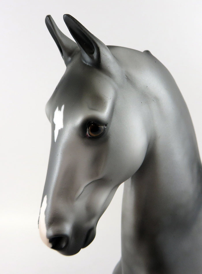 PEA EYE PARKER-OOAK DAPPLED DARK GREY SADDLEBRED BY DAWN QUICK 9/15