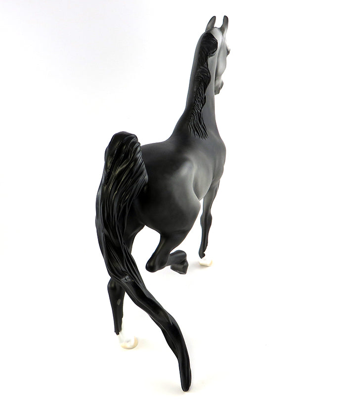 PEA EYE PARKER-OOAK DAPPLED DARK GREY SADDLEBRED BY DAWN QUICK 9/15