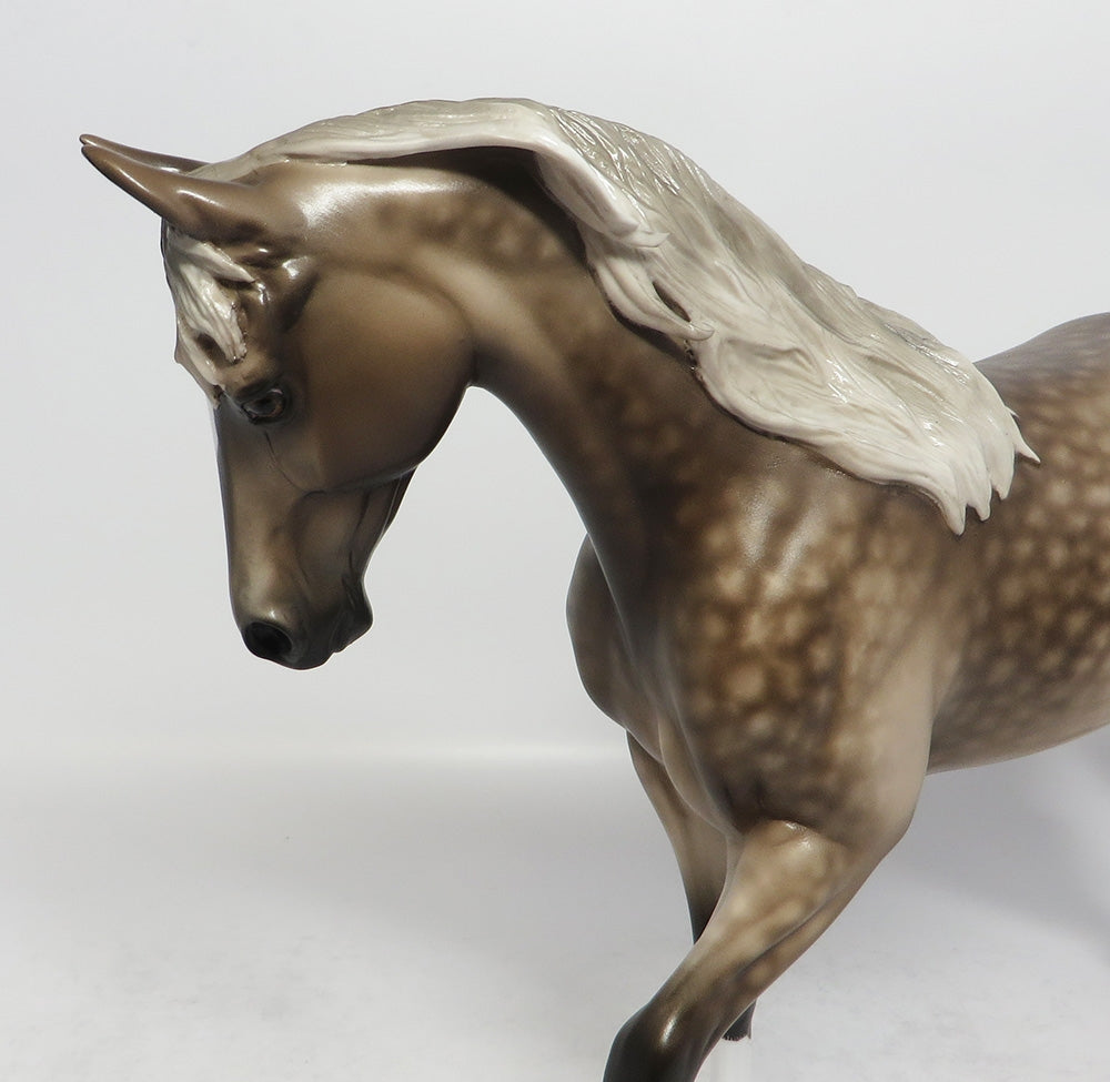 FIGARO-OOAK SILVER DAPPLE THOROUGHBRED MODEL HORSE BY SHERYL LEISURE 3-1-18